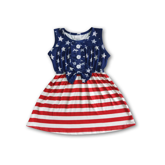 Girl Stars Striped Sleeveless 4th of july Dress