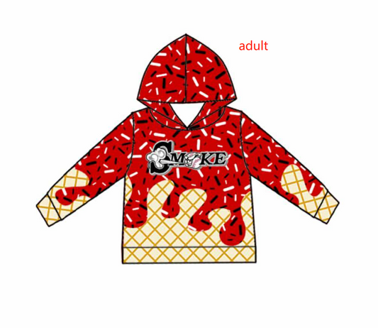 Deadline July 29 2025 long sleeves red ice cream adult team hoodie