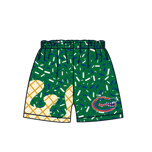 MOQ 3 pcs crocodile green ice cream sprinkle boys team shorts