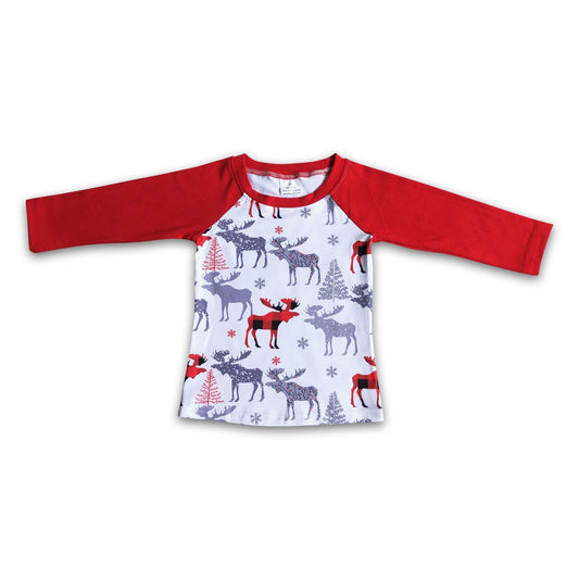 Long sleeve reindeer boy Christmas shirt
