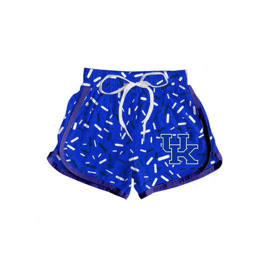 MOQ 3 pcs U K blue ice cream sprinkle girls team shorts