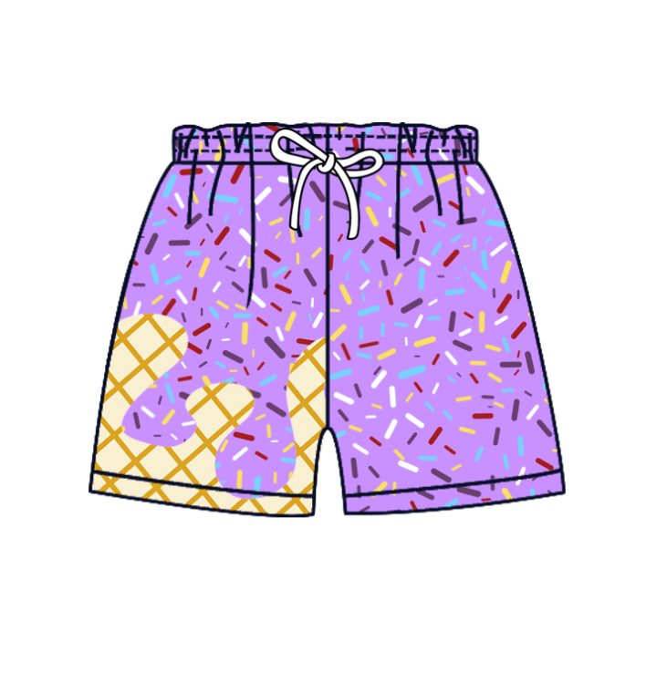 Deadline June 12 purple ice cream sprinkle kids team shorts