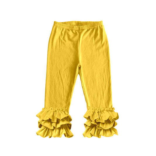 Deadline Jan 27 Yellow triple ruffle kids girls pants