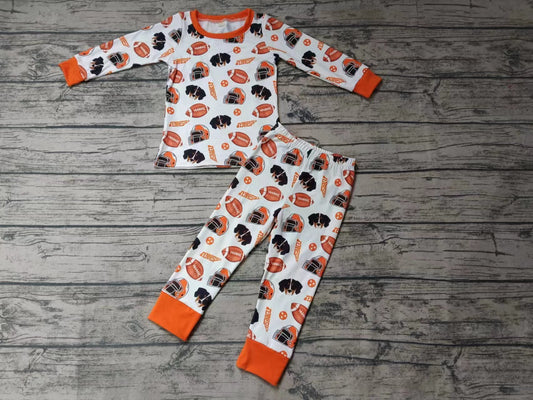 MOQ 3 pcs dog football long sleeves kids team pajamas