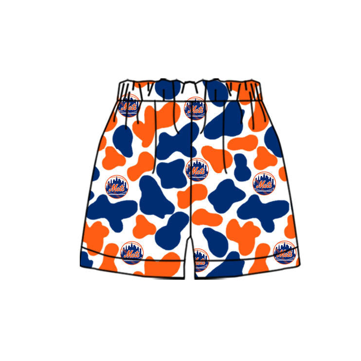 MOQ 3 pcs orange blue camo kids boys team shorts