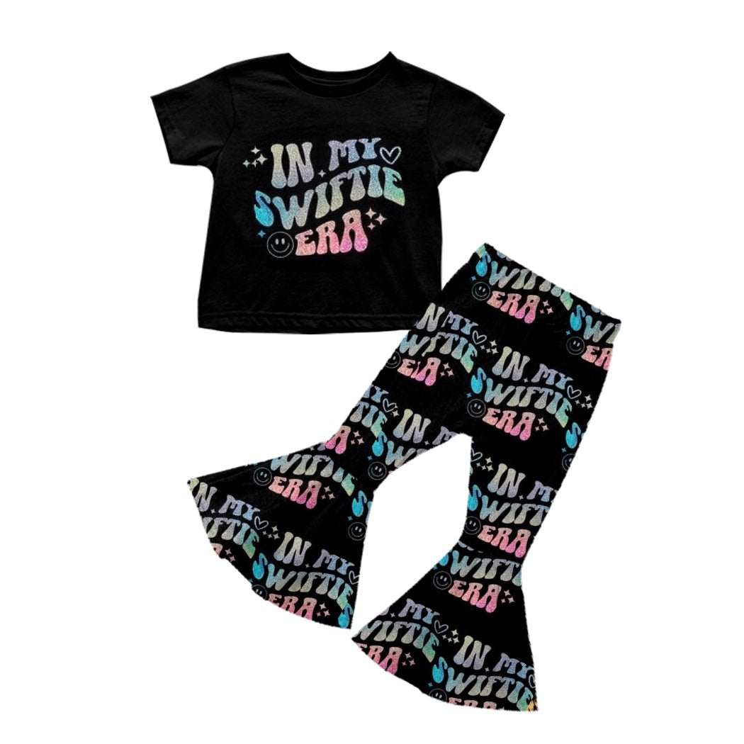 MOQ 3 black smile top pants ears singer girls outfits