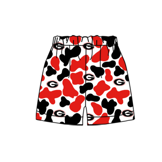 MOQ 3 pcs G red black camo kids boys team shorts