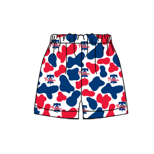 MOQ 3 pcs P blue red camo kids boys team shorts