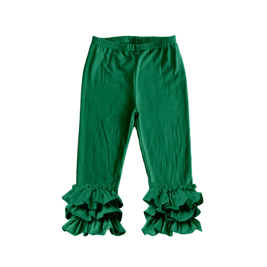 Deadline Jan 27 Green triple ruffle kids girls pants