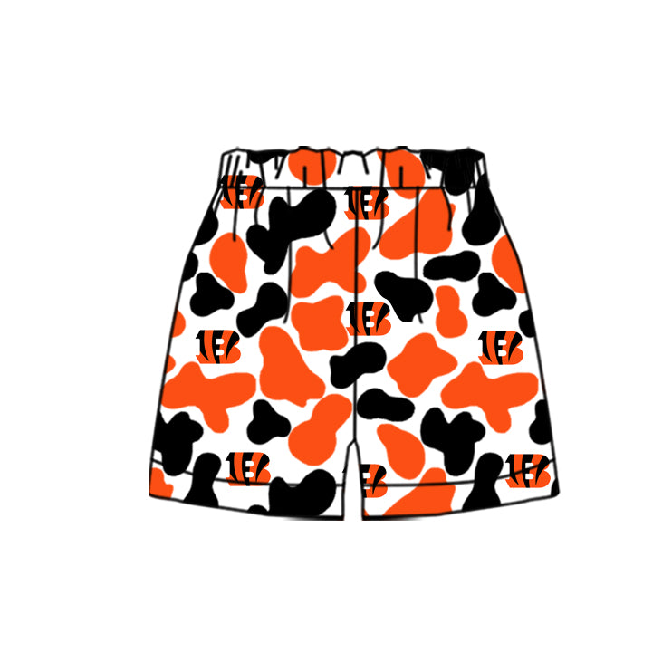 MOQ 3 pcs B orange blue camo kids boys team shorts