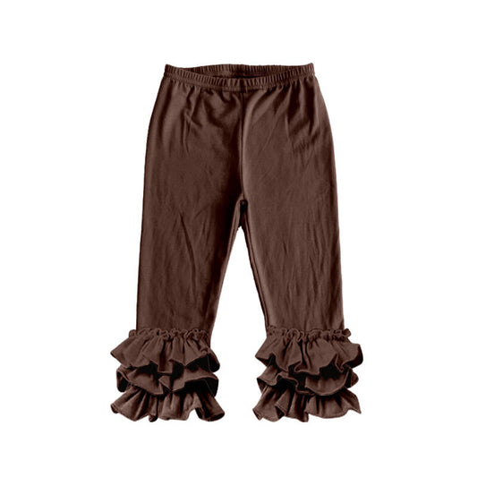 Deadline Jan 27 Brown triple ruffle kids girls pants