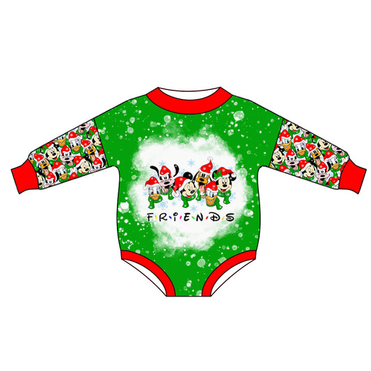 MOQ 5 PCS friends green mouse baby kids Christmas romper