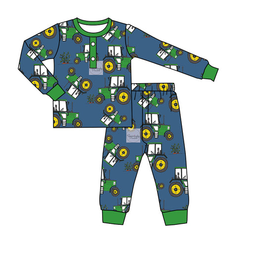 MOQ 5 blue tractor kids boy pajamas