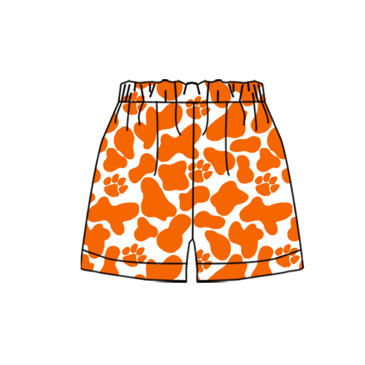 MOQ 3 pcs orange camo kids boys team shorts
