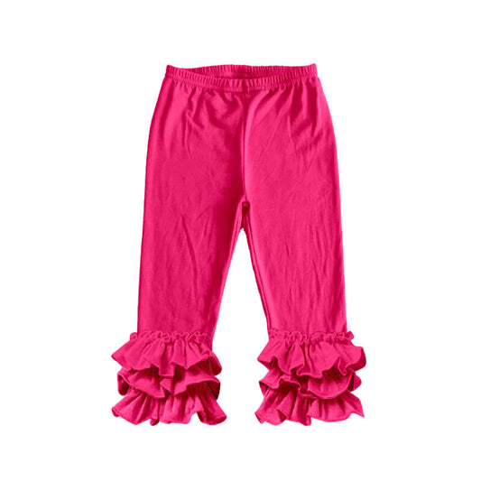 Deadline Jan 27 Hot pink triple ruffle kids girls pants