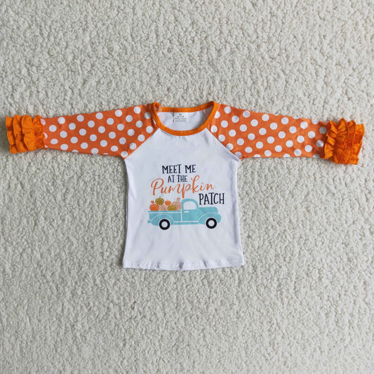 Meet me at the pumpkin patch girls fall shirt