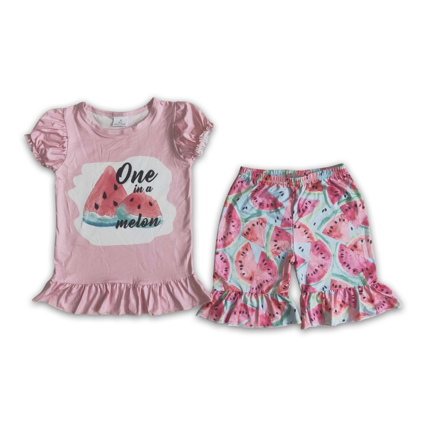 One in a melon shirt watermelon shorts girls summer clothing