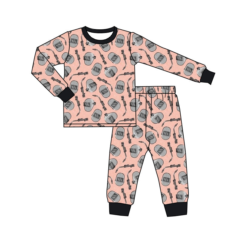 MOQ 3 Long sleeves welder kids girls pajamas