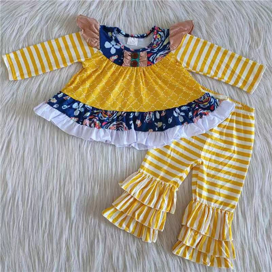 Long sleeve tunic stripe pants baby girls clothing