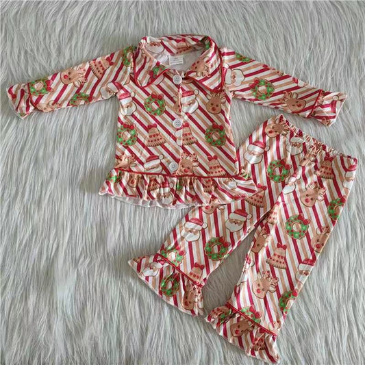 Cute print girls Christmas pjs
