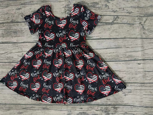 MOQ 5 back the red heart baby girls twirl dresses