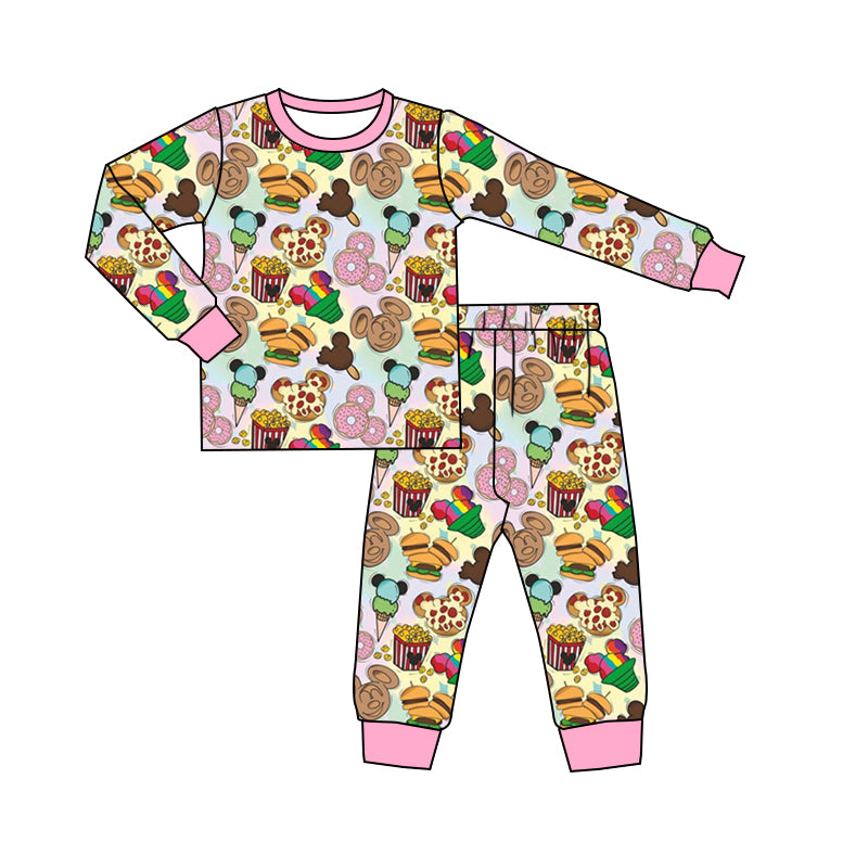 MOQ 5 pink snacks mouse girls pajamas