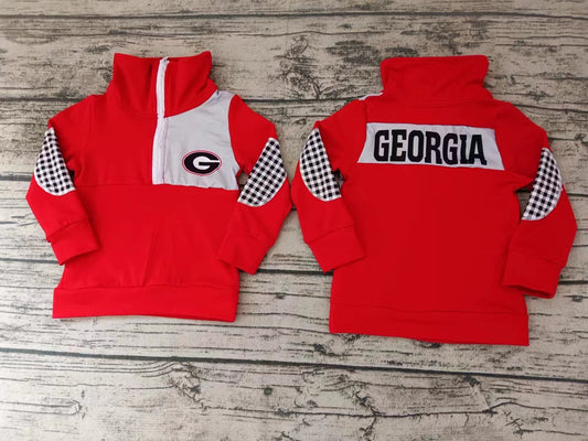 MOQ 5  G red polka dots boy team pullover