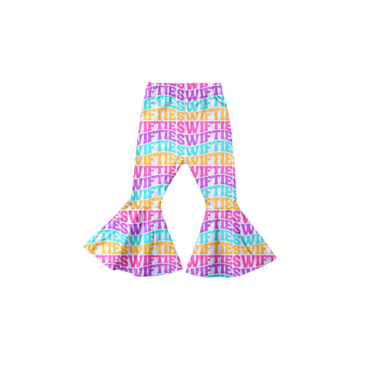 MOQ 5 Colorful letters ears singer girls bell bottom pants
