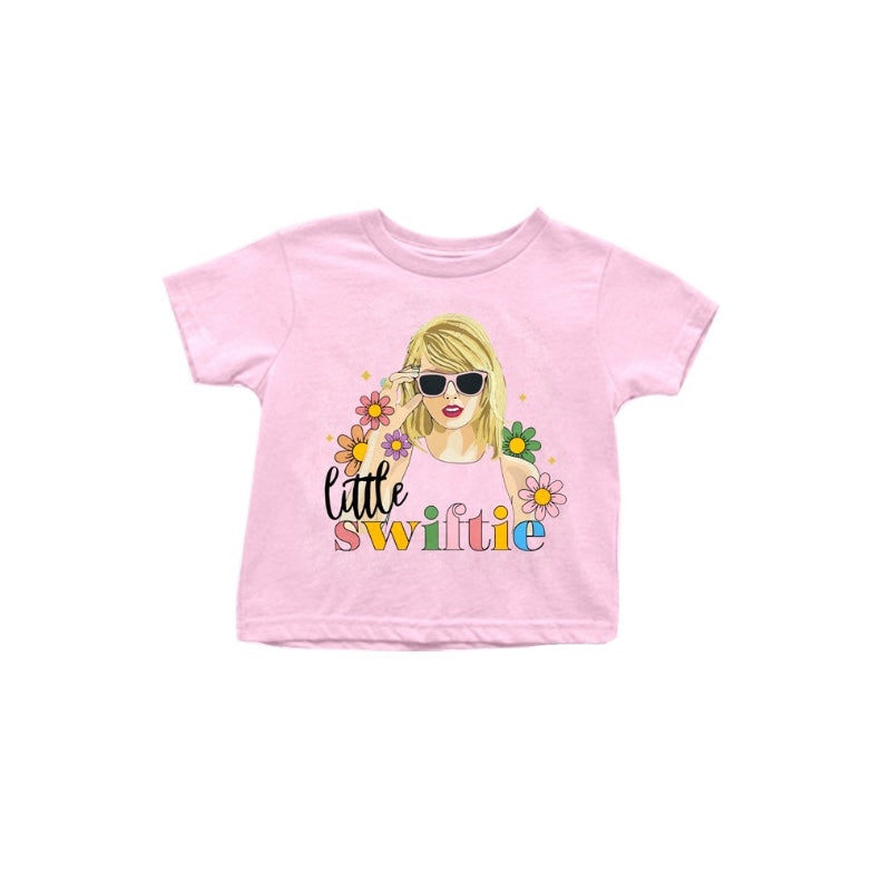 MOQ 3 Jan flower pink little girls singer ear shirt