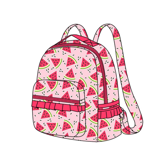 Watermelon ruffle girls backpack