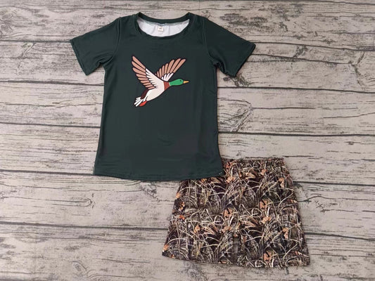 MOQ 3 short sleeves duck top camo shorts boys clothes
