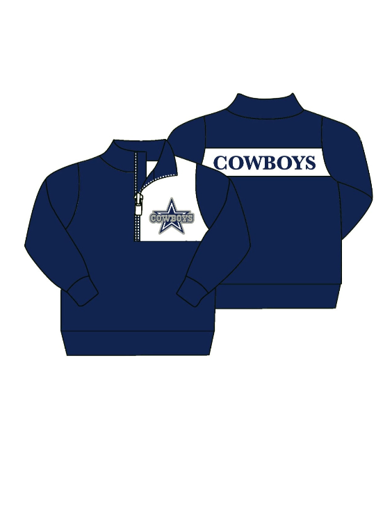 Deadline Nov 20 navy long sleeves cowboy kids team pullover