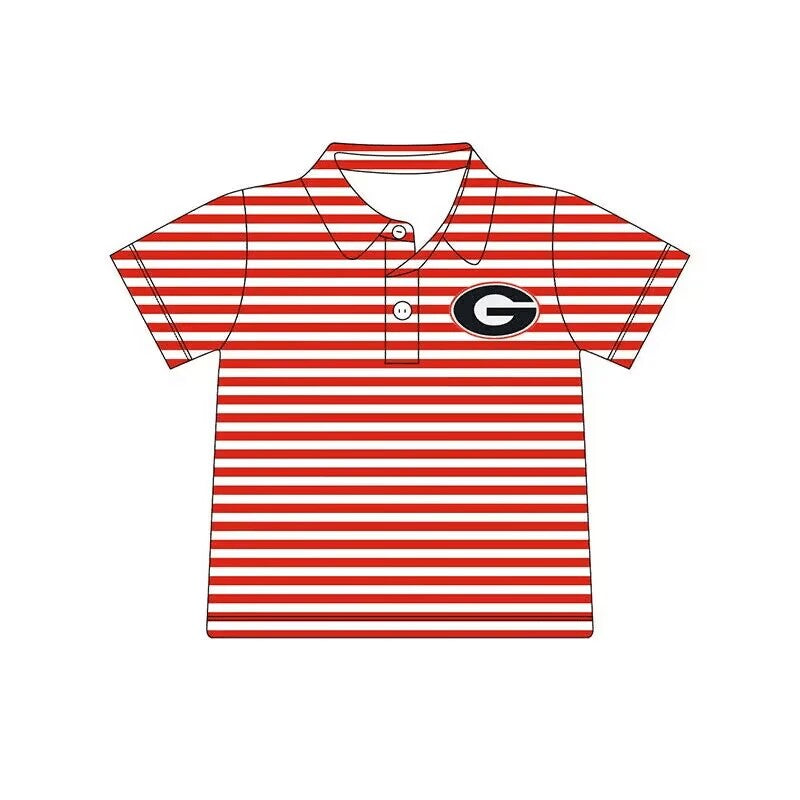 Deadline May 29 red stripe short sleeves G kids boys polo team shirt
