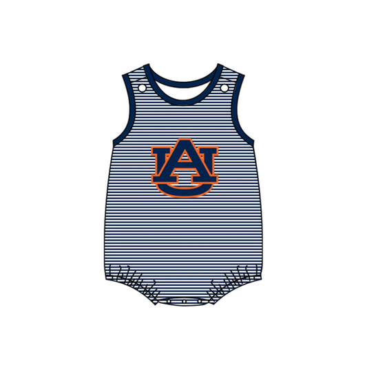 Deadline July 11 A U navy stripe baby boys team romper