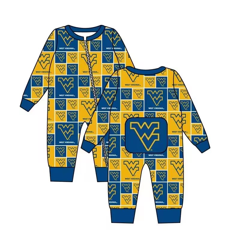 Deadline July 11 W V long sleeves baby zipper team romper