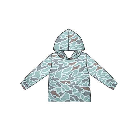 Deadline July 27 green camo long sleeves kids boys hoodie