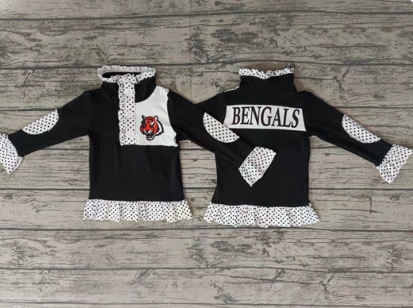 Deadline July 22 long sleeves polka dots kids girls team pullover