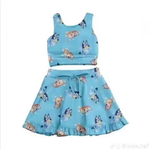 Deadline July 27 sleeveless dog top skirt girls clothes