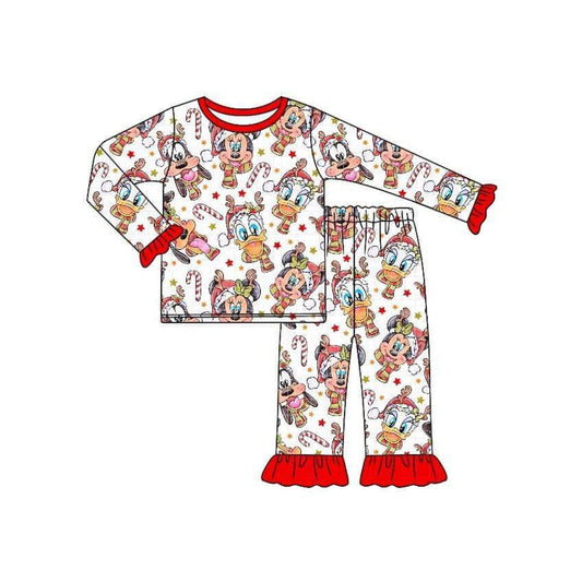 Deadline Aug 2 duck candy cane Christmas kids girls pajamas