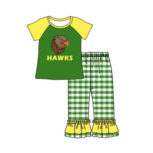 Deadline Aug 3 hawks raglan ruffle pants girls team clothes