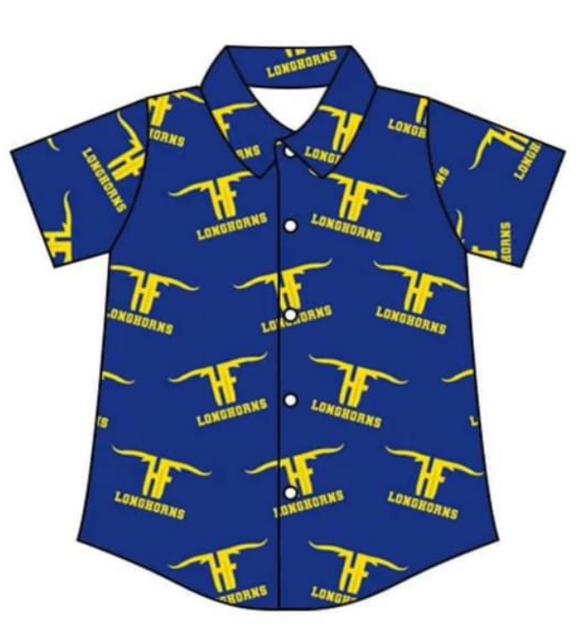 Deadline Aug 5 blue short sleeves boys button down team shirt