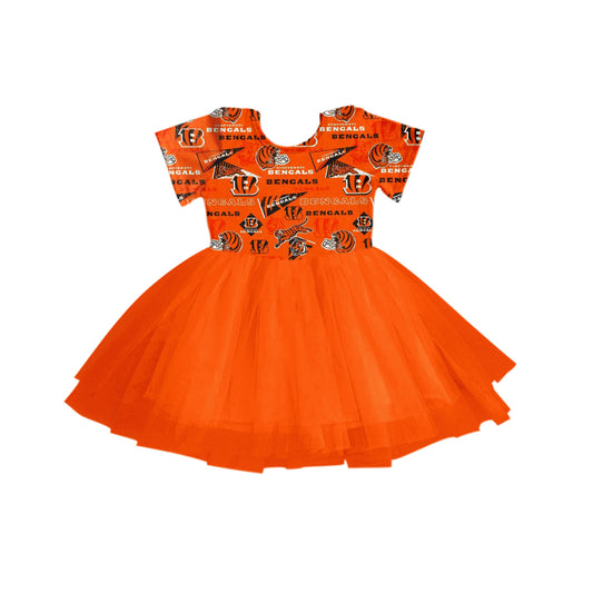 Deadline Aug 5 short sleeves orange B girls team tulle dress