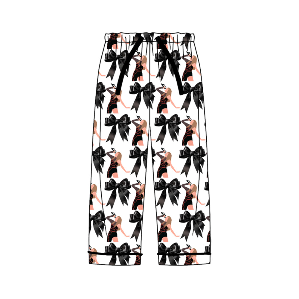 Deadline Aug 11 black bow singer adult women pants