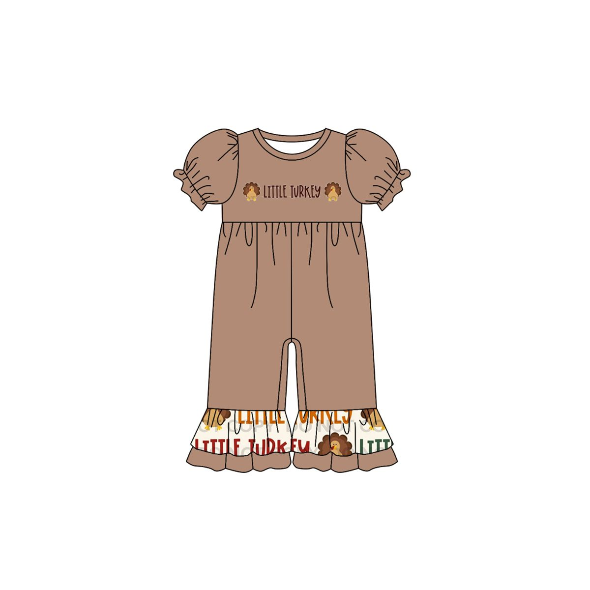 Deadline Aug 11 little turkey baby girls Thanksgiving romper