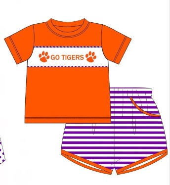 Deadline  Aug 17 tigers top stripe shorts boys team clothing