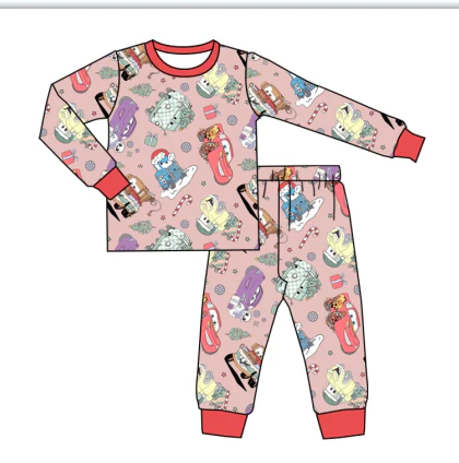 Deadline Aug 17 long sleeves Christmas tree cars kids pajamas