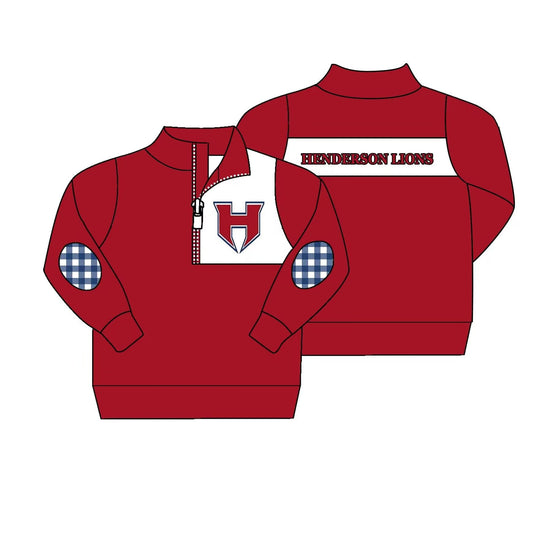 Deadline Aug 17 red H plaid kids boys team pullover