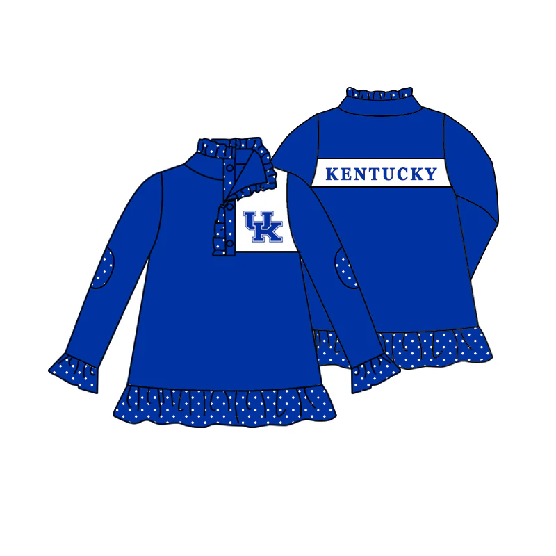 Deadline Nov 20 blue polka dots U K kids girls team pullover