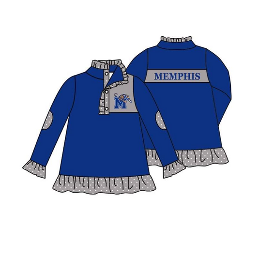 Deadline Aug 17 blue M polka dots kids girls team pullover