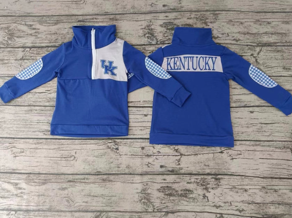 Deadline Aug 22 plaid blue U K kids boys team pullover